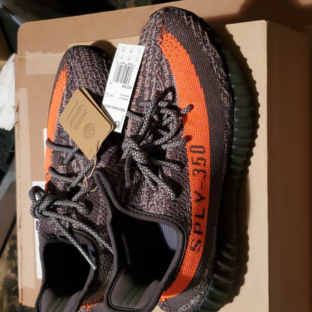 COPY - NWT 100% AUTHENTIC YEEZY 350 V2 SZ 8 MENS 9 WOMENS GRAY ORANGE